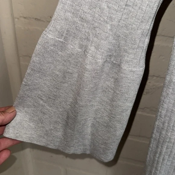 Pink rose set Gray Ribbed Button-Up Cardigan & Pants knit cozy soft stretch xl - Picture 3 of 6